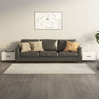 Tavolini Salotto Gambe in Metallo 2 pz Bianco Lucido 50x50x40cm | homemem39