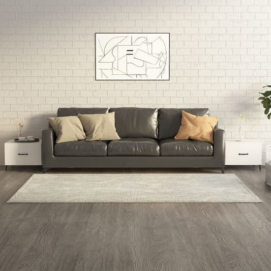 Tavolini Salotto Gambe in Metallo 2 pz Bianco Lucido 50x50x40cm | homemem39