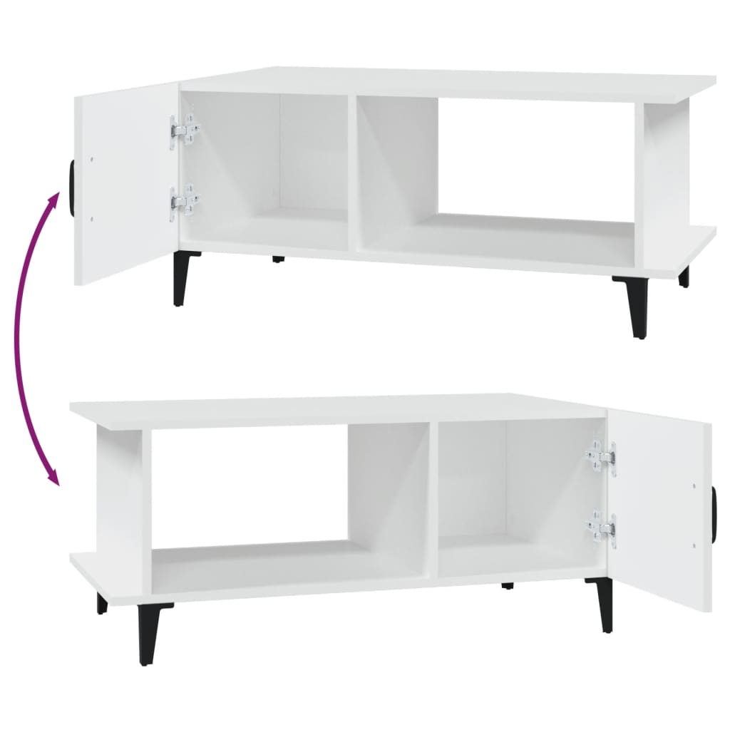 Tavolino da Salotto Bianco 90x50x40 cm in Legno Multistrato | homemem39