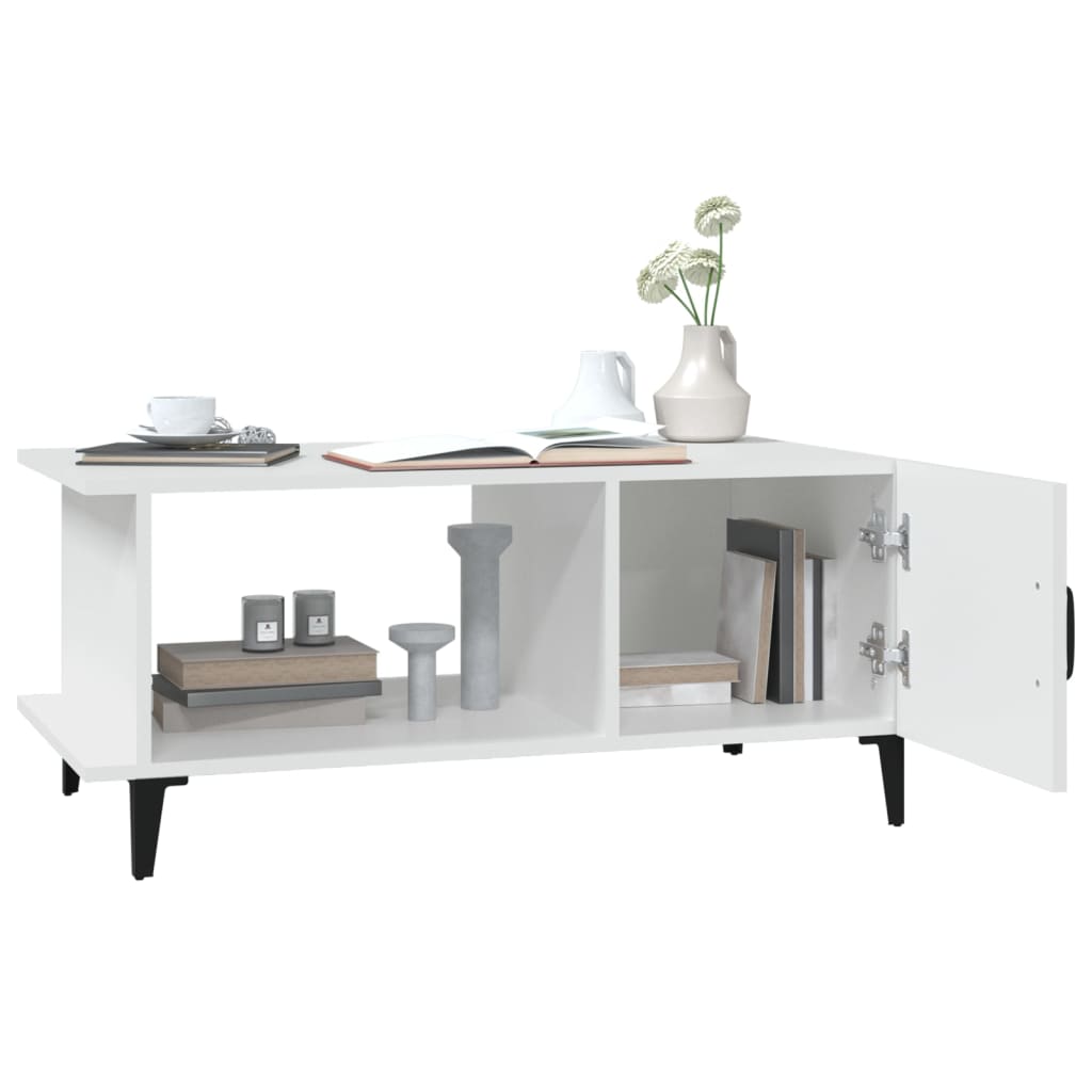 Tavolino da Salotto Bianco 90x50x40 cm in Legno Multistrato | homemem39