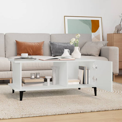 Tavolino da Salotto Bianco 90x50x40 cm in Legno Multistrato | homemem39