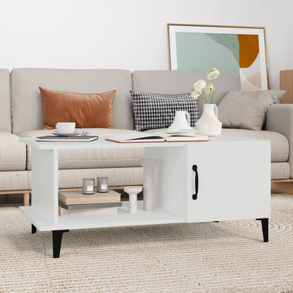 Tavolino da Salotto Bianco 90x50x40 cm in Legno Multistrato | homemem39