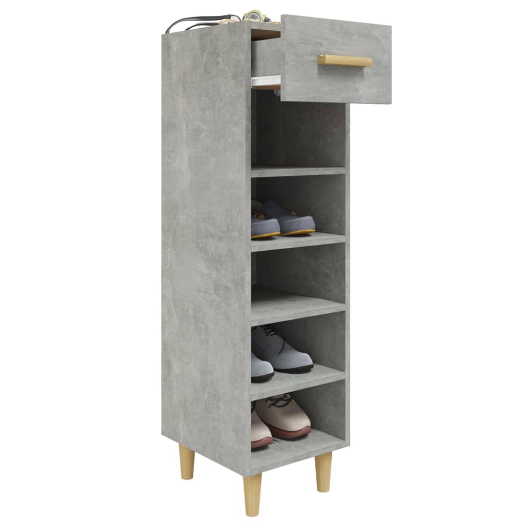 Scarpiera Grigio Cemento 30x35x105 cm in Legno Multistrato - homemem39