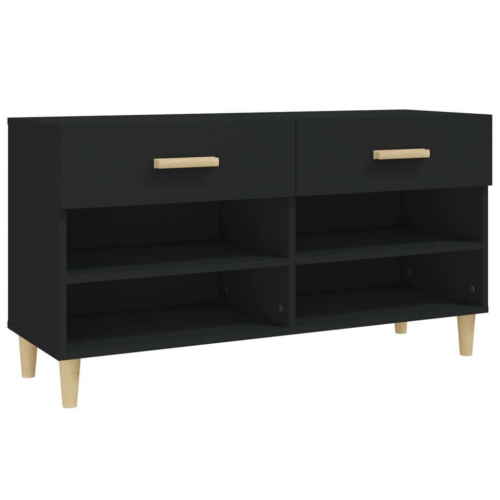 Scarpiera Nera 102x35x55 cm in Legno Multistrato - homemem39