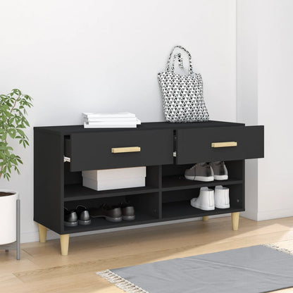 Scarpiera Nera 102x35x55 cm in Legno Multistrato - homemem39