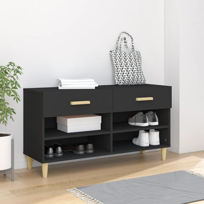 Scarpiera Nera 102x35x55 cm in Legno Multistrato - homemem39