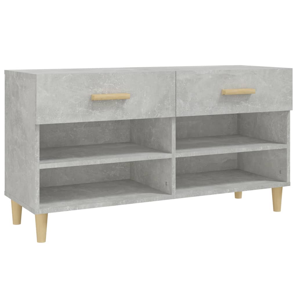 Scarpiera Grigio Cemento 102x35x55 cm in Legno Multistrato - homemem39