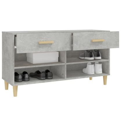 Scarpiera Grigio Cemento 102x35x55 cm in Legno Multistrato - homemem39