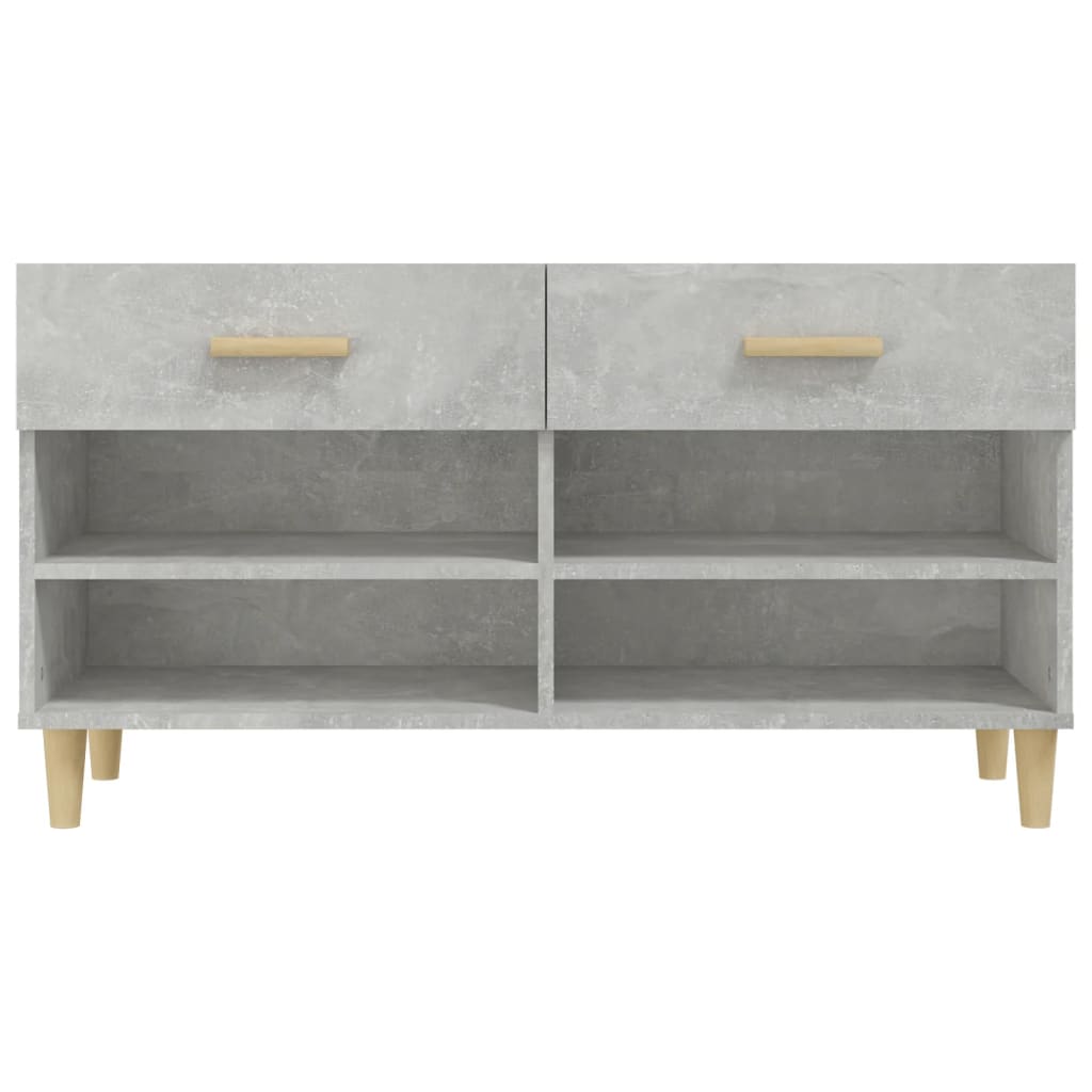 Scarpiera Grigio Cemento 102x35x55 cm in Legno Multistrato - homemem39