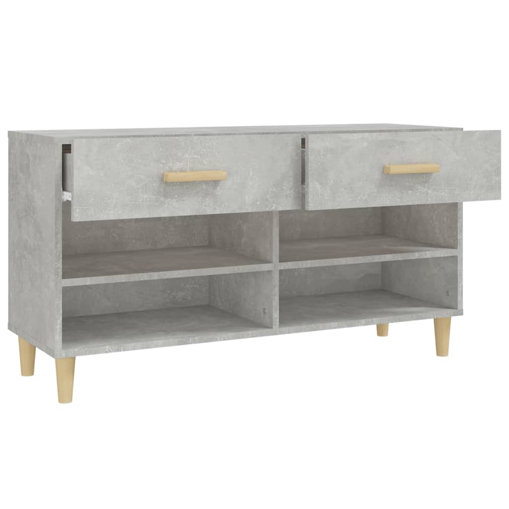 Scarpiera Grigio Cemento 102x35x55 cm in Legno Multistrato - homemem39