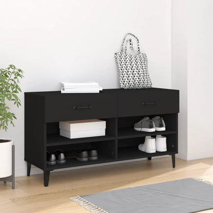 Scarpiera Nera 102x35x55 cm in Legno Multistrato - homemem39