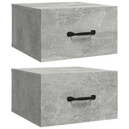 Comodini a Muro 2 pz Grigio Cemento 35x35x20 cm - homemem39