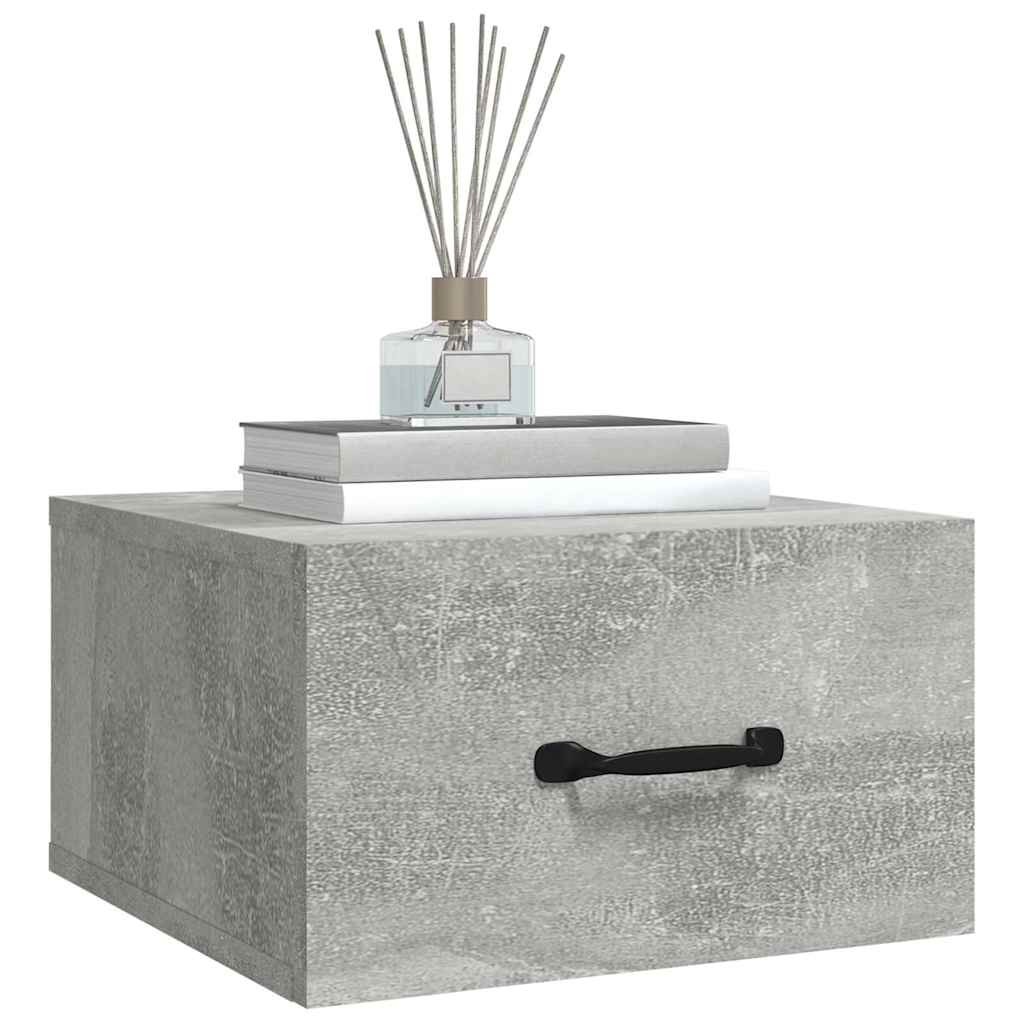 Comodini a Muro 2 pz Grigio Cemento 35x35x20 cm | homemem39