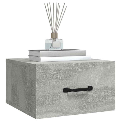 Comodini a Muro 2 pz Grigio Cemento 35x35x20 cm | homemem39