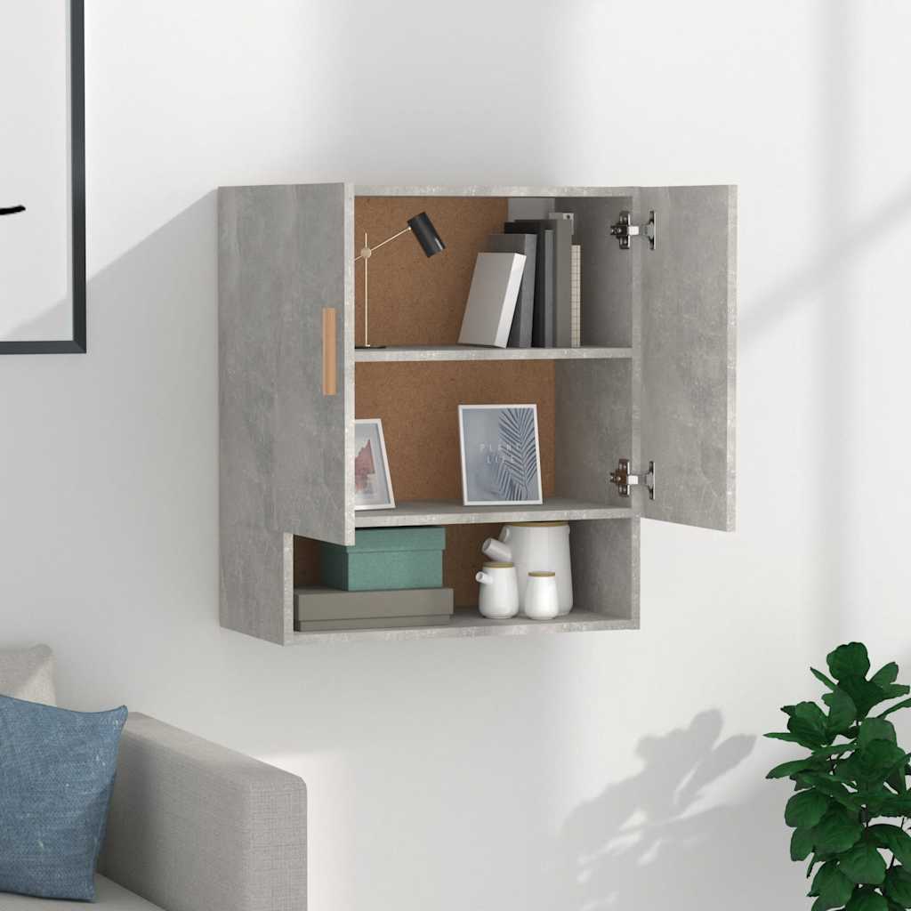 Armadietto a Muro Grigio Cemento 60x31x70 cm Legno Multistrato | homemem39
