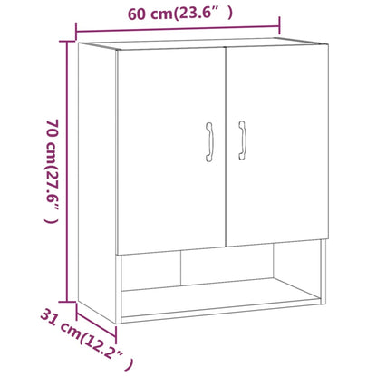 Armadietto a Muro Bianco 60x31x70 cm in Legno Multistrato