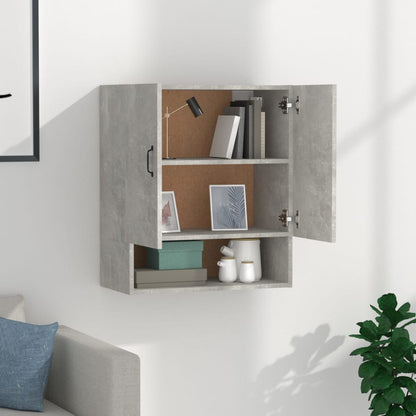 Armadietto a Muro Grigio Cemento 60x31x70 cm Legno Multistrato