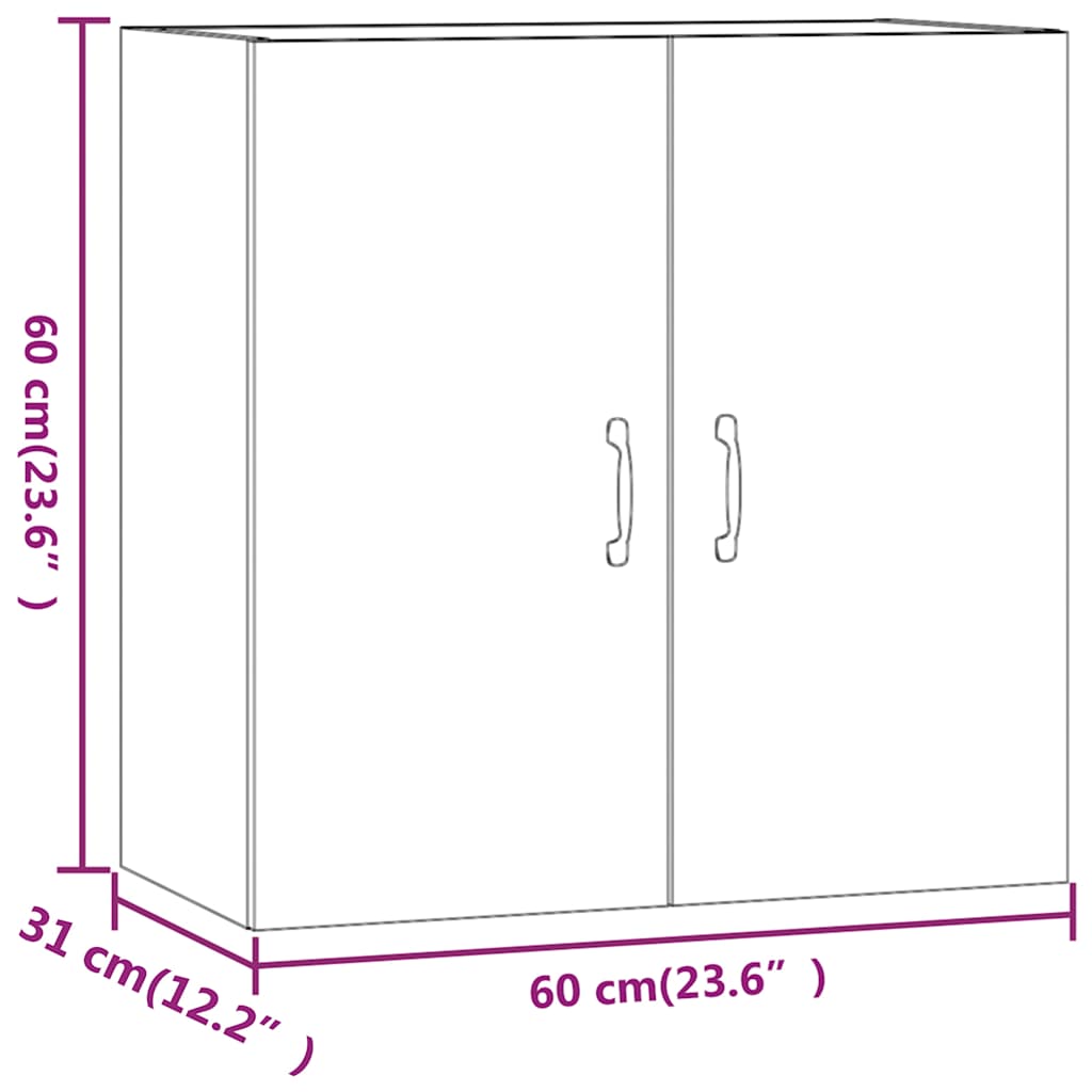 Armadietto a Muro Bianco 60x31x60 cm Legno Multistrato