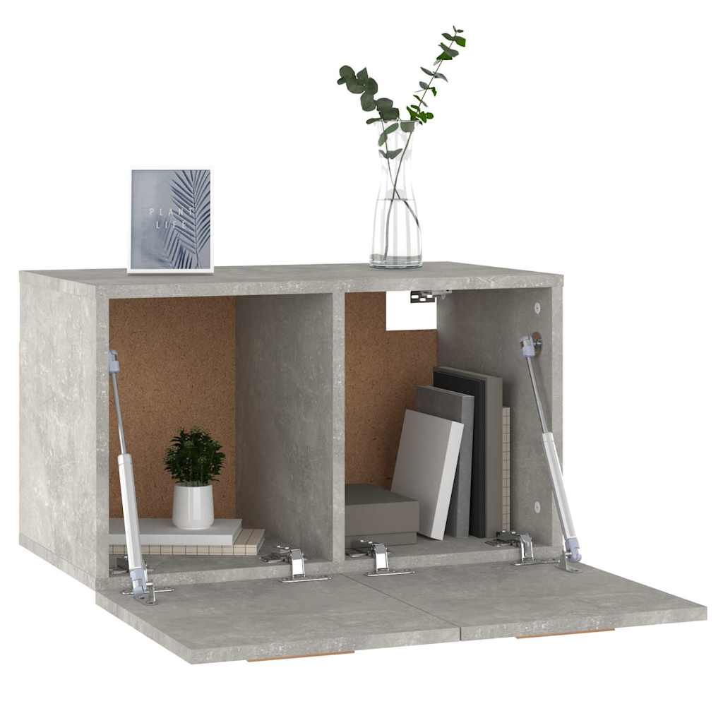 Mobile a Parete Grigio Cemento 60x36,5x35 cm Legno Multistrato