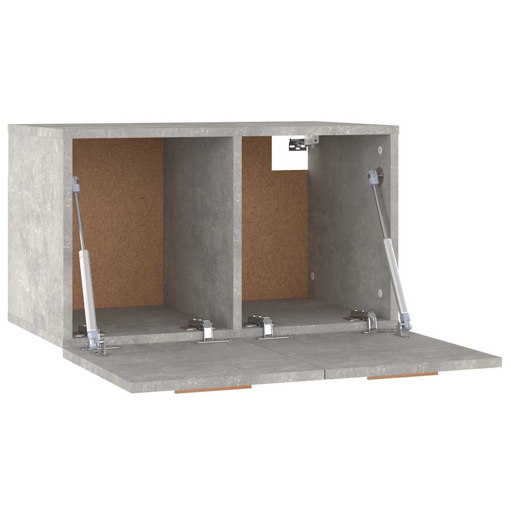 Mobile a Parete Grigio Cemento 60x36,5x35 cm Legno Multistrato
