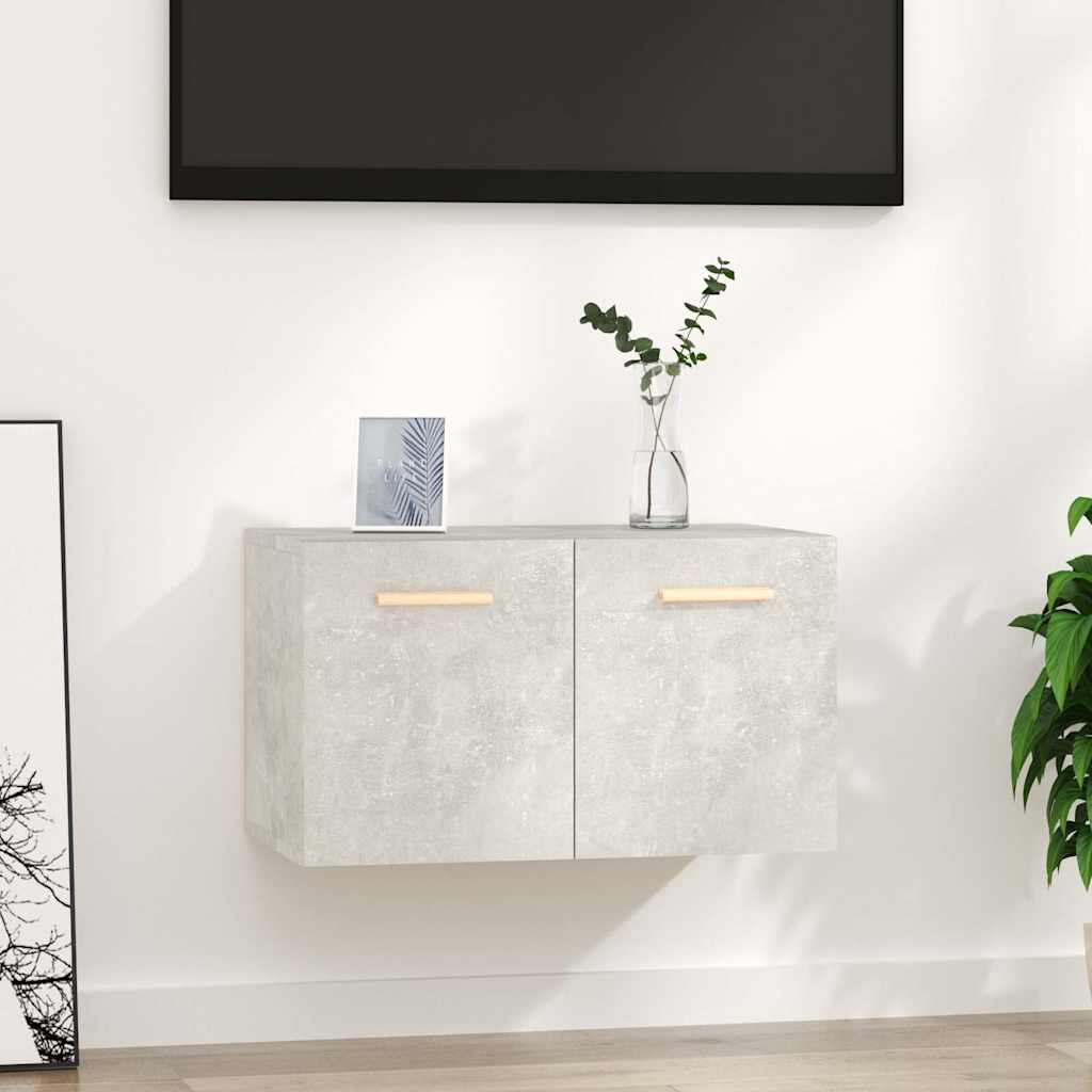 Mobile a Parete Grigio Cemento 60x36,5x35 cm Legno Multistrato