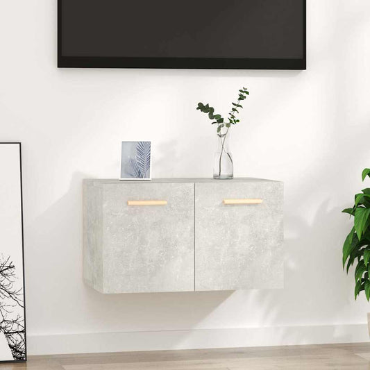 Mobile a Parete Grigio Cemento 60x36,5x35 cm Legno Multistrato