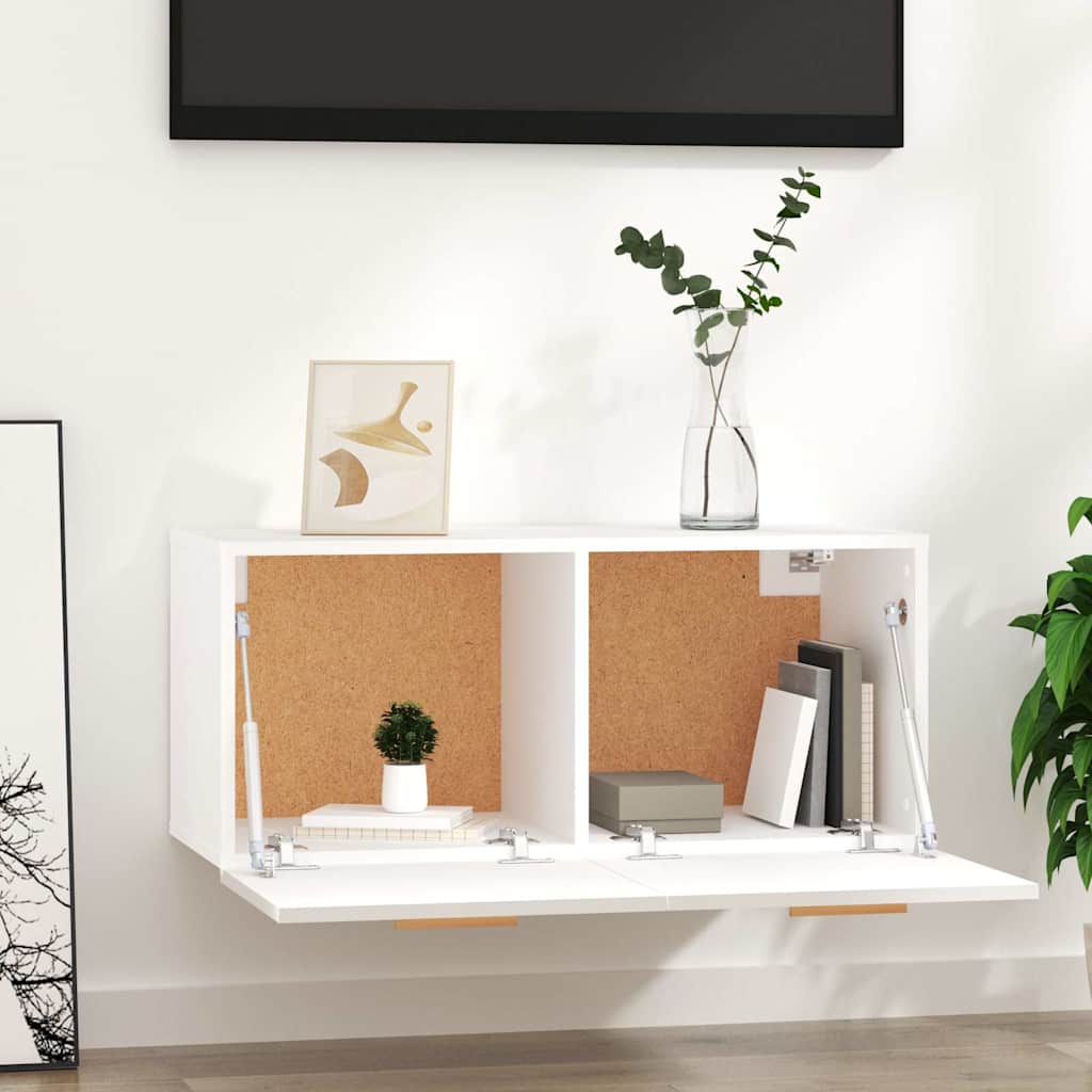 Mobile Parete Bianco 80x35x36,5cm Legno Multistrato
