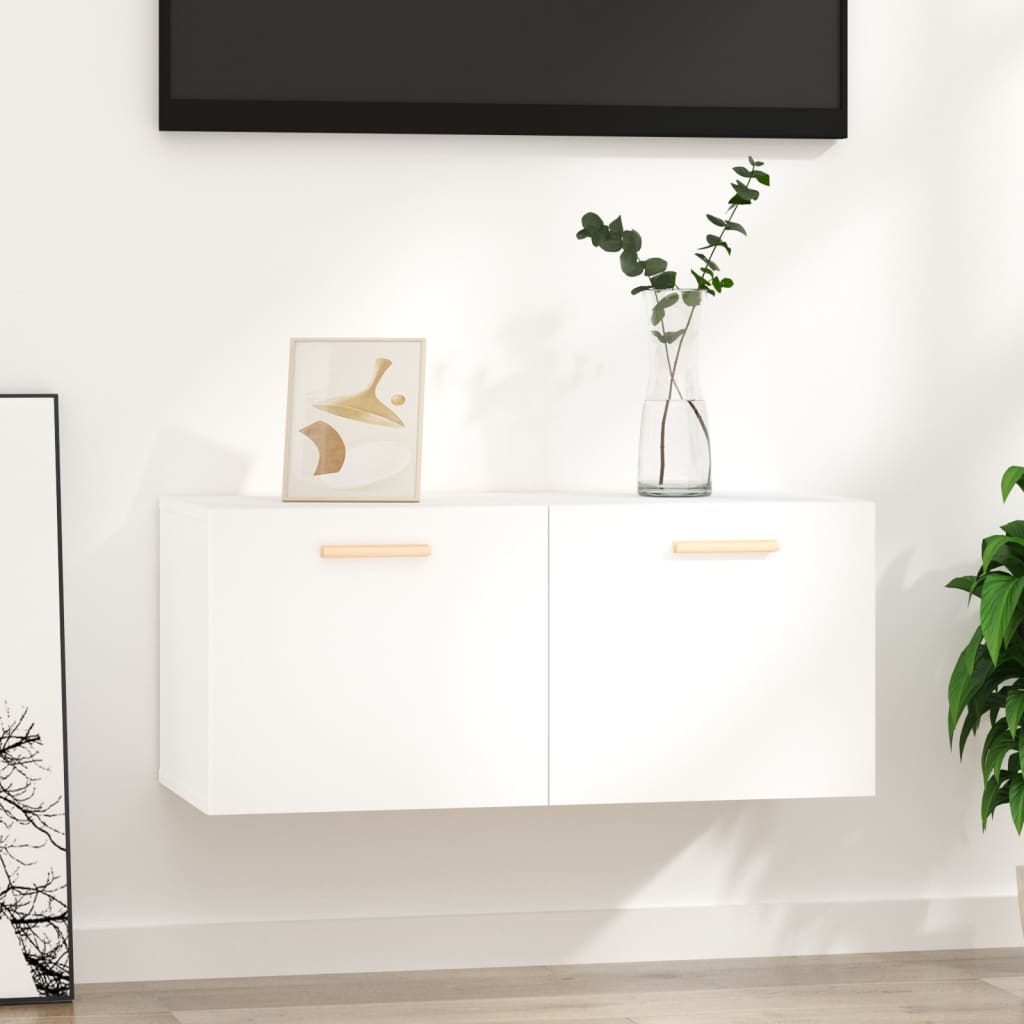 Mobile Parete Bianco 80x35x36,5cm Legno Multistrato