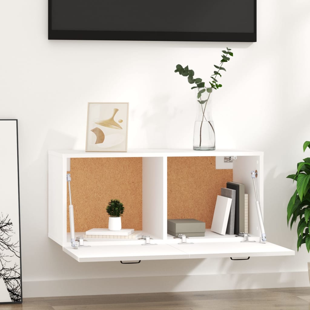 Mobile a Parete Bianco 80x36,5x35 cm in Legno Multistrato