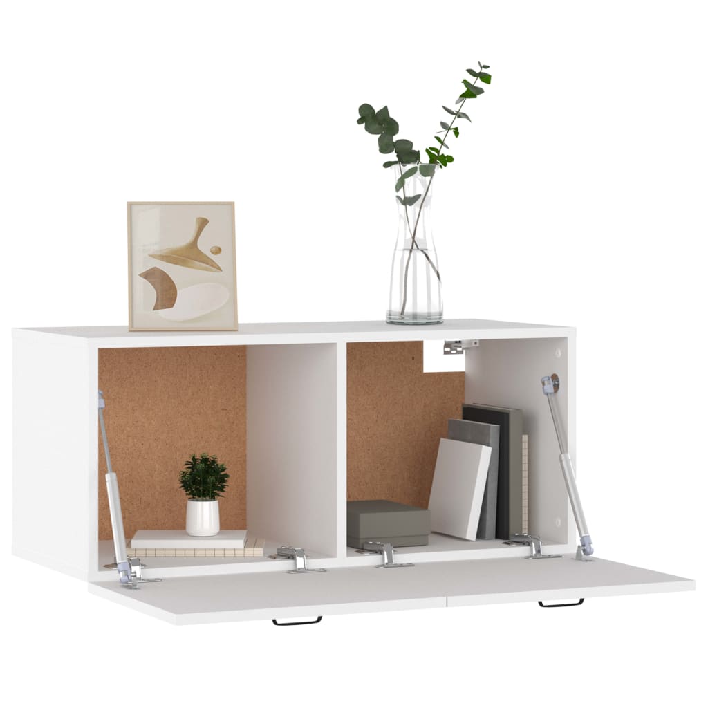 Mobile a Parete Bianco 80x36,5x35 cm in Legno Multistrato