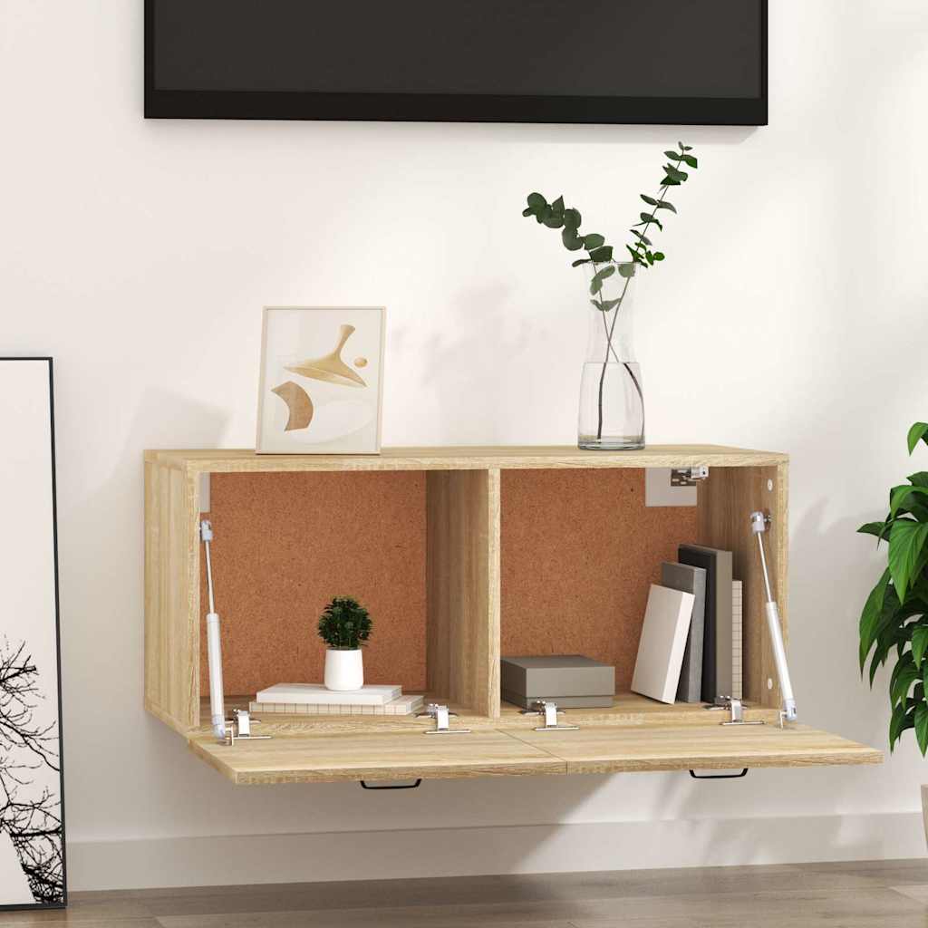 Mobile a Parete Rovere Sonoma 80x36,5x35 cm Legno Multistrato