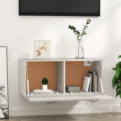 Mobile a Parete Grigio Cemento 80x36,5x35 cm Legno Multistrato | homemem39