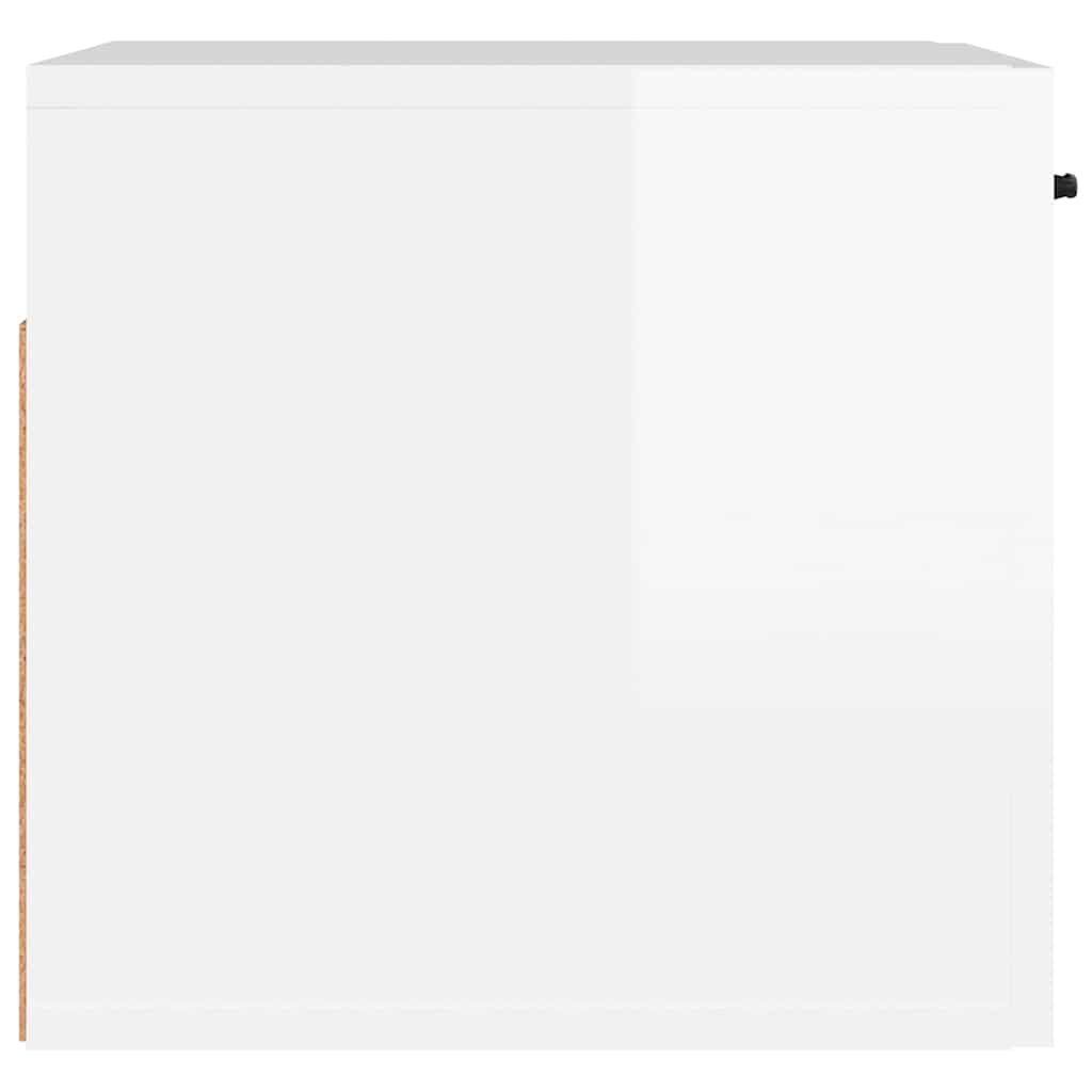 Mobile a Parete Bianco Lucido 80x36,5x35 cm Legno Multistrato | homemem39