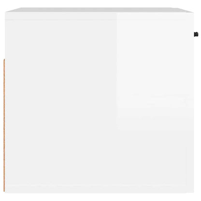Mobile a Parete Bianco Lucido 80x36,5x35 cm Legno Multistrato | homemem39