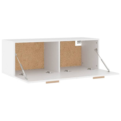 Mobile Pensile Bianco 100x36,5x35 cm Legno Multistrato | homemem39