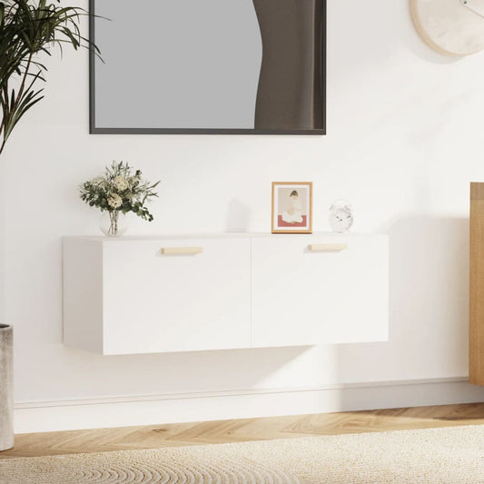 Mobile Pensile Bianco 100x36,5x35 cm Legno Multistrato | homemem39