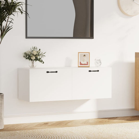 Mobile Pensile Bianco 100x36,5x35 cm Legno Multistrato | homemem39