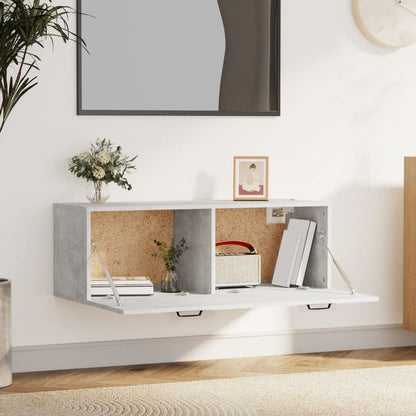 Mobile Pensile Grigio Cemento 100x36,5x35 cm Legno Multistrato | homemem39