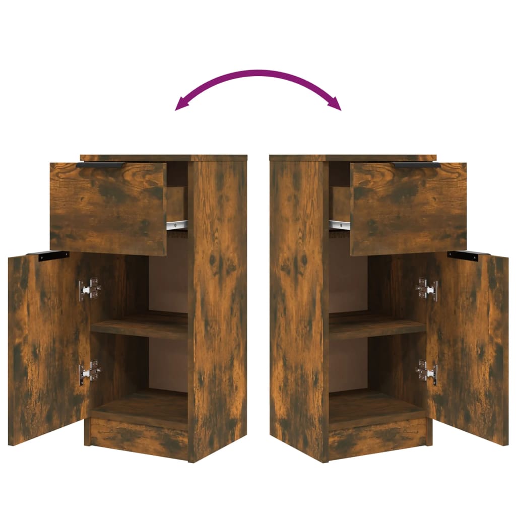 Credenza Rovere Fumo 30x30x70 cm in Legno Multistrato - homemem39