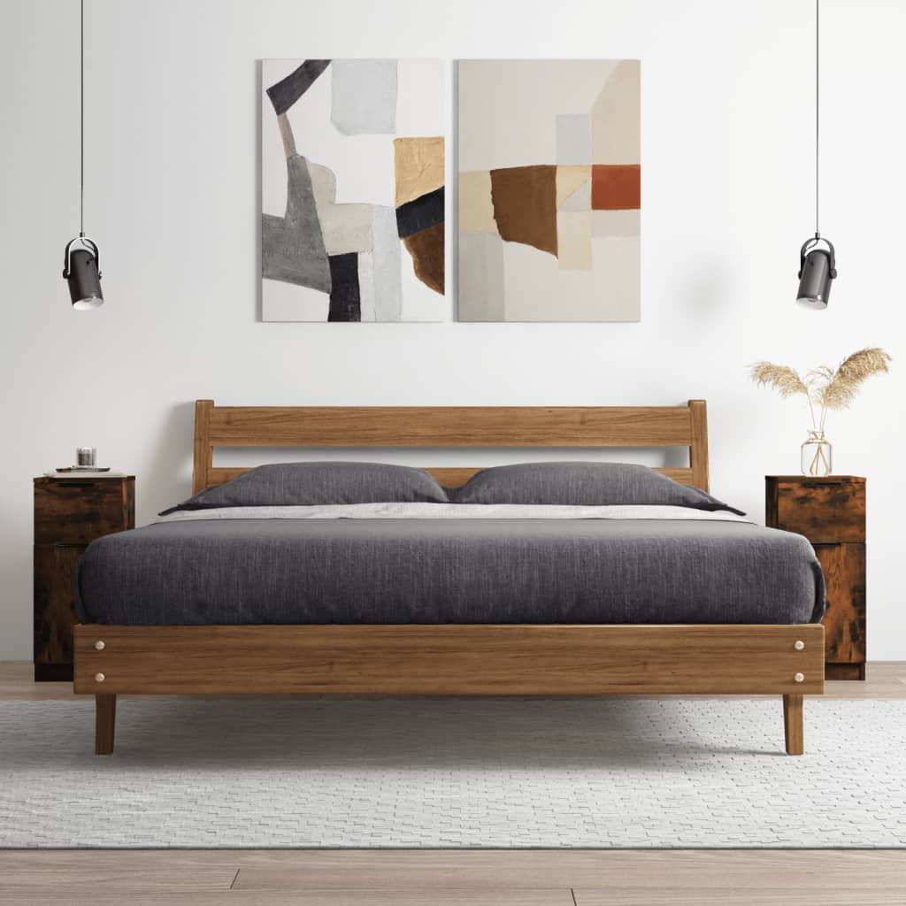 Credenza Rovere Fumo 30x30x70 cm in Legno Multistrato - homemem39