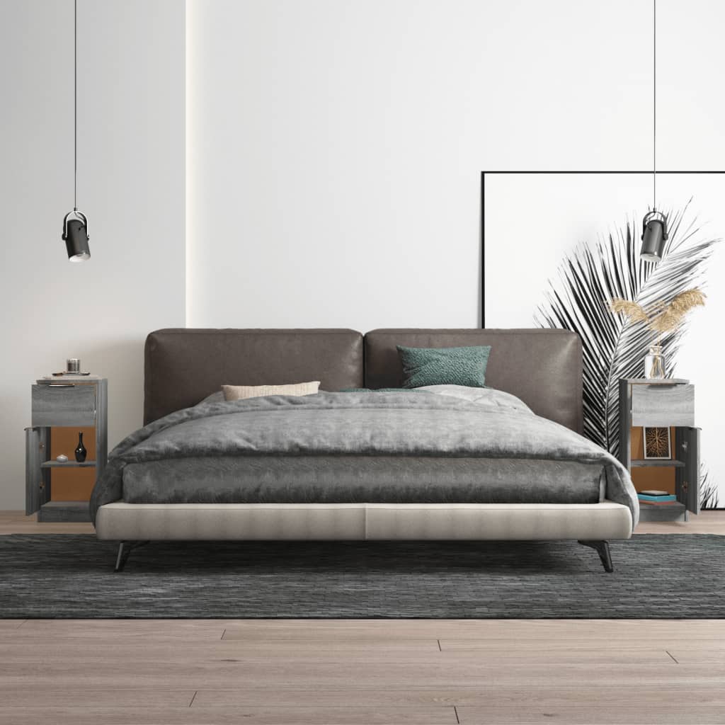 Credenze 2 pz Grigio Sonoma 30x30x70 cm in Legno Multistrato - homemem39