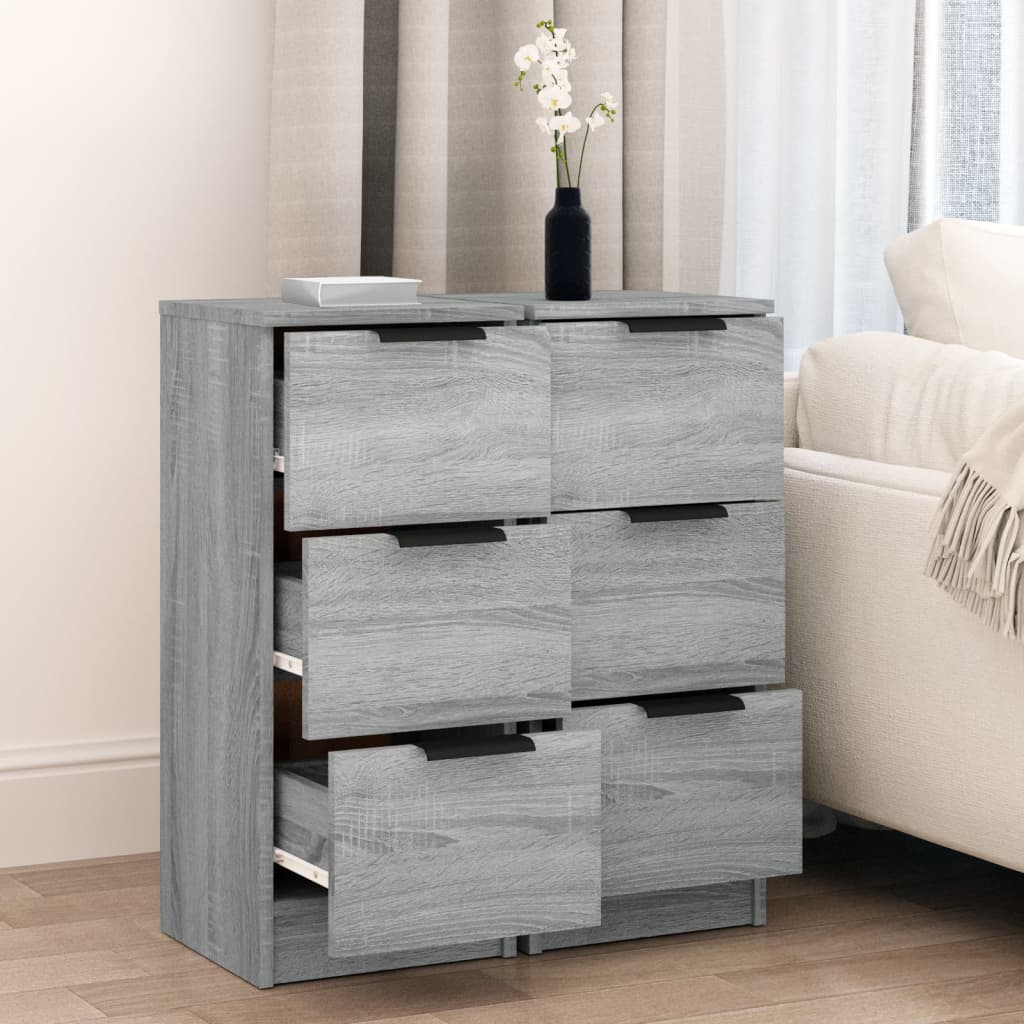 Credenze 2 pz Grigio Sonoma 30x30x70 cm in Legno Multistrato - homemem39