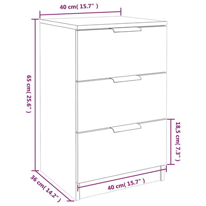 Comodino Rovere Fumo 40x36x65 cm