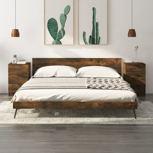 Comodini 2 pz Rovere Fumo 40x36x65 cm - homemem39