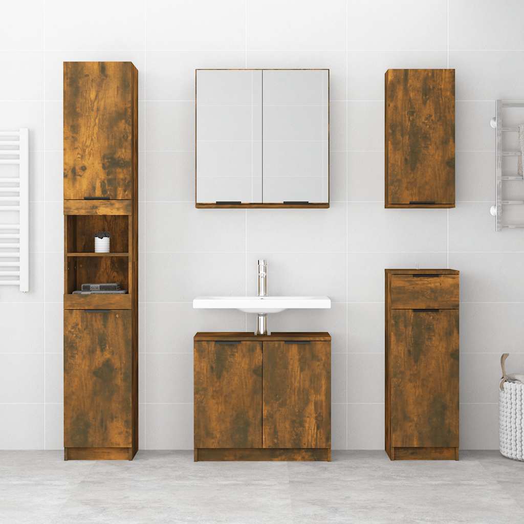 Armadietto Bagno Rovere Fumo 64,5x33,5x59 cm Legno Multistrato - homemem39