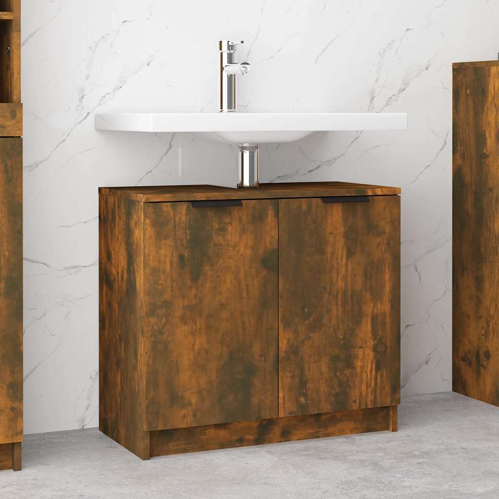 Armadietto Bagno Rovere Fumo 64,5x33,5x59 cm Legno Multistrato - homemem39