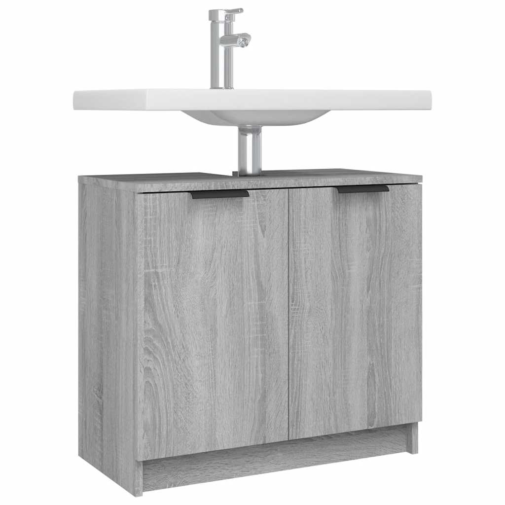 Mobile Bagno Grigio Sonoma 64,5x33,5x59 cm in Legno Multistrato | homemem39