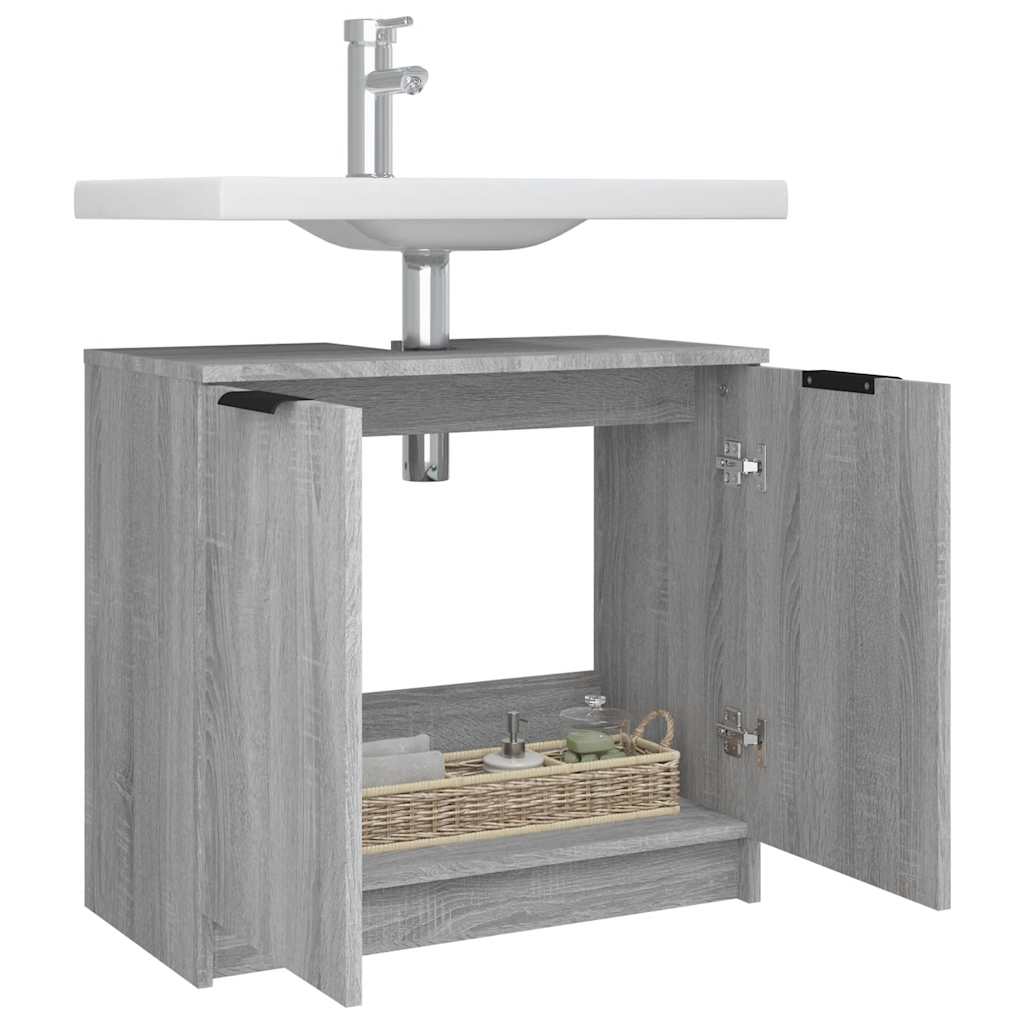 Mobile Bagno Grigio Sonoma 64,5x33,5x59 cm in Legno Multistrato | homemem39