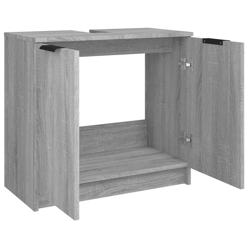 Mobile Bagno Grigio Sonoma 64,5x33,5x59 cm in Legno Multistrato | homemem39
