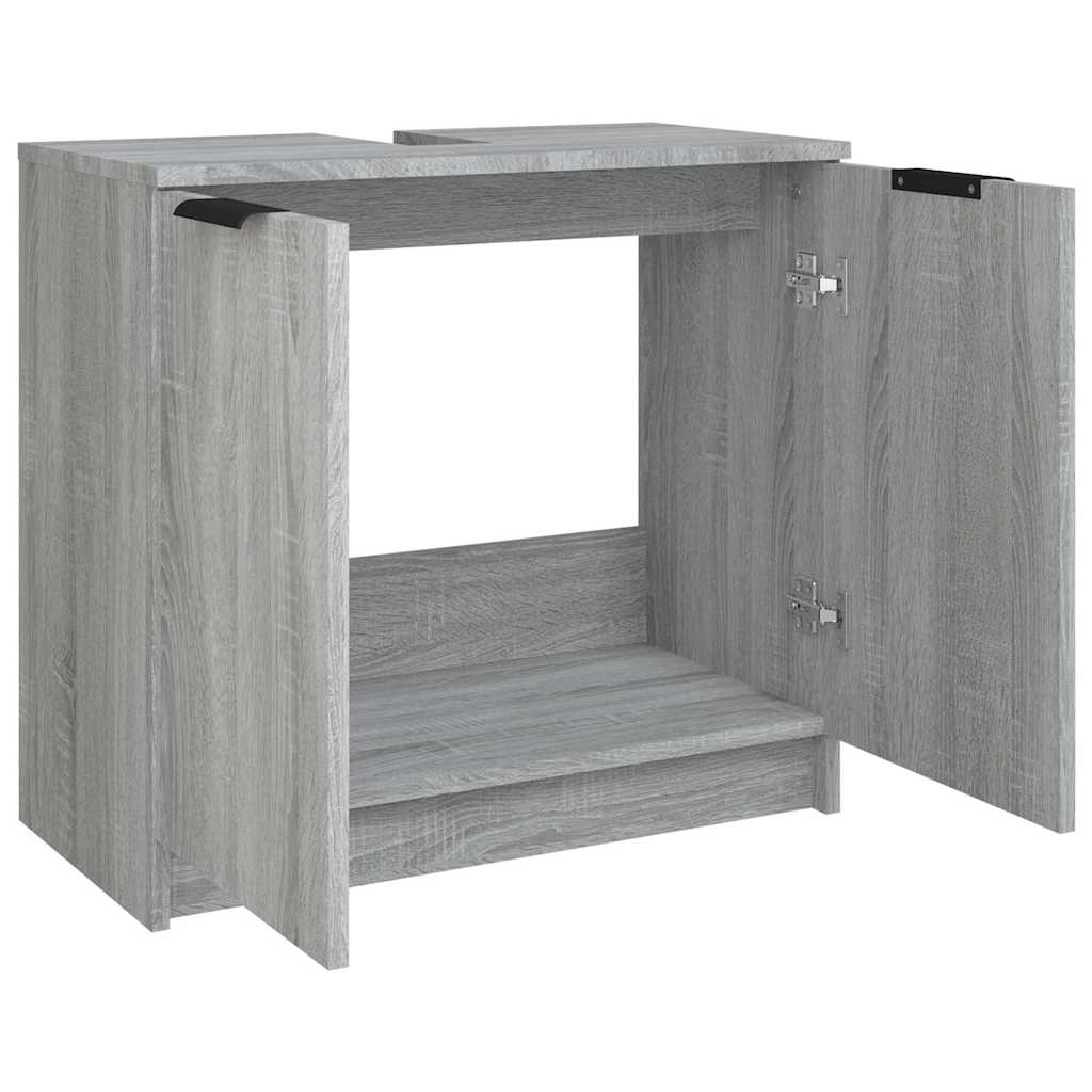 Mobile Bagno Grigio Sonoma 64,5x33,5x59 cm in Legno Multistrato